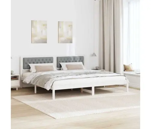 Gultas Rāmis Ar Galvas Klāju Gaiši Pelēks 200 X 200 Cm Audums Vidaxl