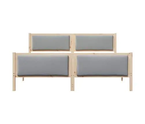 Gultas Rāmis Ar Galvas Klāju Gaiši Pelēks 200 X 200 Cm Audums Vidaxl