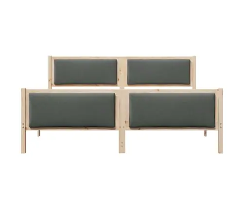 Gultas Rāmis Ar Galvas Klāju Tumši Pelēks 200 X 200 Cm Audums Vidaxl