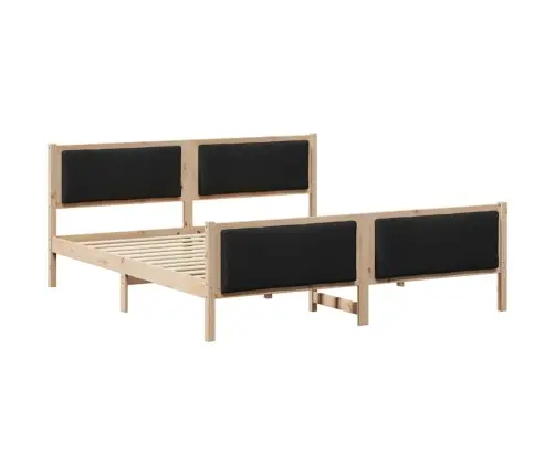 Voodi Raam Peaga Must 200 X 200 Cm Kangas