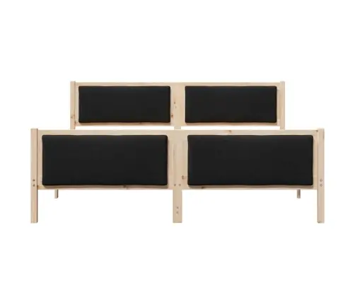 Voodi Raam Peaga Must 200 X 200 Cm Kangas