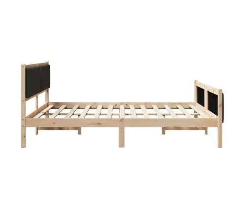 Voodi Raam Peaga Must 200 X 200 Cm Kangas