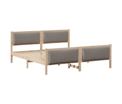 Gultas Rāmis Ar Galvas Klāju Pelēkbrūna 200 X 200 Cm Audums Vidaxl