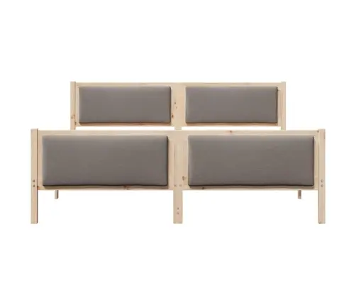Gultas Rāmis Ar Galvas Klāju Pelēkbrūna 200 X 200 Cm Audums Vidaxl