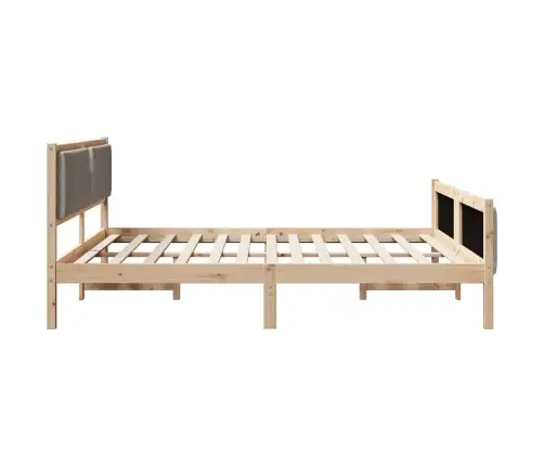 Gultas Rāmis Ar Galvas Klāju Pelēkbrūna 200 X 200 Cm Audums Vidaxl