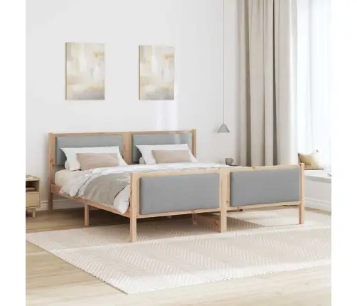 Lovos Rėmas Su Galvūgalio Šviesiai Pilka 180 X 200 Cm Audinys