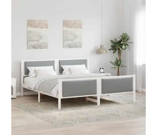 Gultas Rāmis Ar Galvas Klāju Gaiši Pelēks 180 X 200 Cm Audums Vidaxl