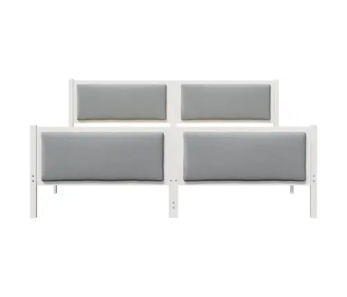 Gultas Rāmis Ar Galvas Klāju Gaiši Pelēks 180 X 200 Cm Audums Vidaxl