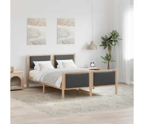 Gultas Rāmis Ar Galvas Klāju Tumši Pelēks 160 X 200 Cm Audums Vidaxl