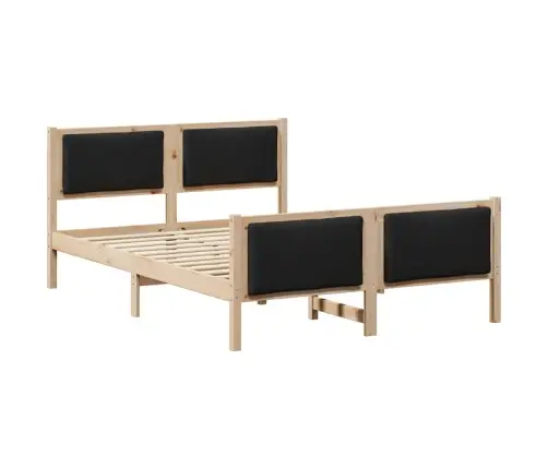 Gultas Rāmis Ar Galvas Klāju Melna 150 X 200 Cm Audums Vidaxl