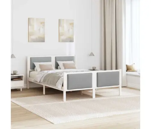 Voodi Raam Peaga Helehall 150 X 200 Cm Kangas