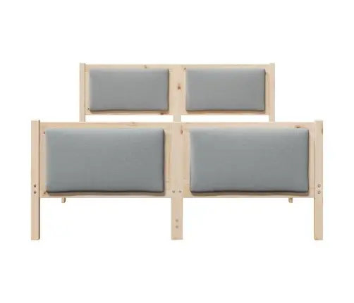 Voodi Raam Peaga Helehall 140 X 200 Cm Kangas