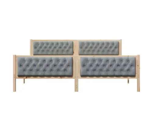 Gultas Rāmis Ar Galvas Klāju Gaiši Pelēks 200 X 200 Cm Audums Vidaxl