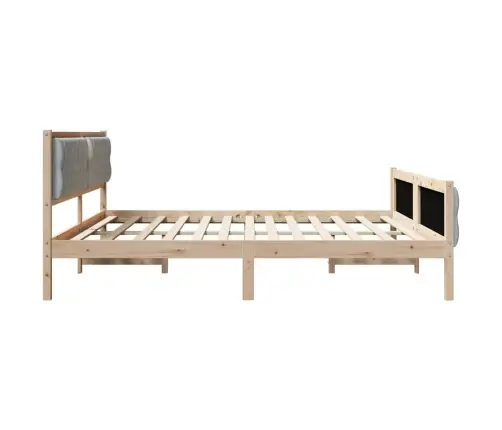 Gultas Rāmis Ar Galvas Klāju Gaiši Pelēks 200 X 200 Cm Audums Vidaxl