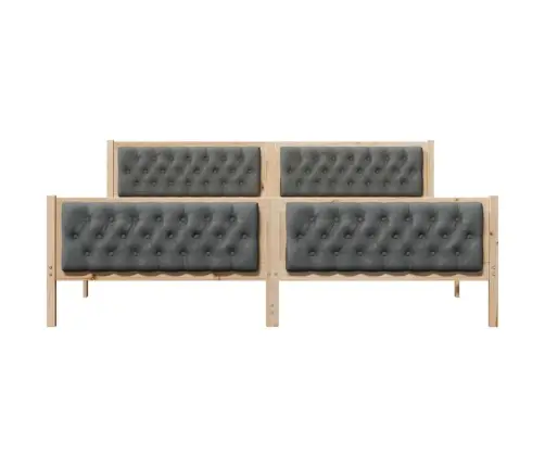 Voodi Raam Peaga Tumehall 200 X 200 Cm Tahke Mänd