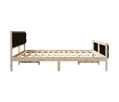 Lovos Rėmas Juoda 200 X 200 Cm Kietos Pušies Mediena