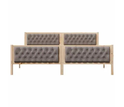 Gultas Rāmis Ar Galvas Klāju Pelēkbrūna 200 X 200 Cm Audums Vidaxl