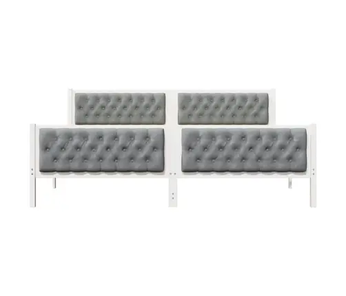 Gultas Rāmis Ar Galvas Klāju Gaiši Pelēks 200 X 200 Cm Audums Vidaxl