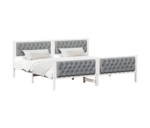 Gultas Rāmis Ar Galvas Klāju Gaiši Pelēks 200 X 200 Cm Audums Vidaxl