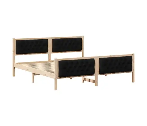 Lovos Rėmas Juoda 180 X 200 Cm Kietos Pušies Mediena