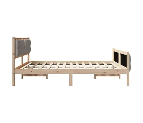 Gultas Rāmis Ar Galvas Klāju Pelēkbrūna 180 X 200 Cm Audums Vidaxl