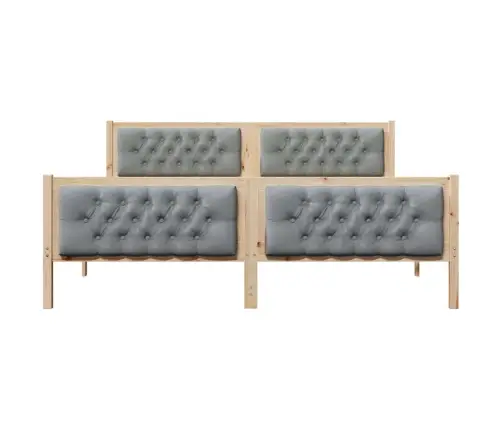 Gultas Rāmis Ar Galvas Klāju Gaiši Pelēks 160 X 200 Cm Audums Vidaxl