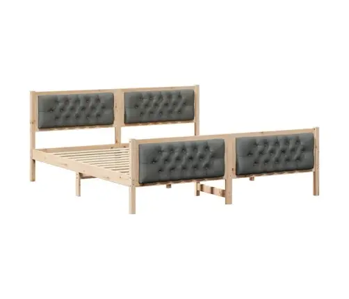 Gultas Rāmis Ar Galvas Klāju Tumši Pelēks 160 X 200 Cm Audums Vidaxl