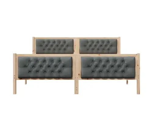 Gultas Rāmis Ar Galvas Klāju Tumši Pelēks 160 X 200 Cm Audums Vidaxl