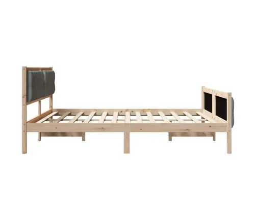 Gultas Rāmis Ar Galvas Klāju Tumši Pelēks 160 X 200 Cm Audums Vidaxl