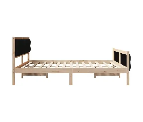 Gultas Rāmis Ar Galvas Klāju Melna 160 X 200 Cm Audums Vidaxl