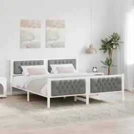 Lovos Rėmas Šviesiai Pilka 160 X 200 Cm Kietos Pušies Mediena