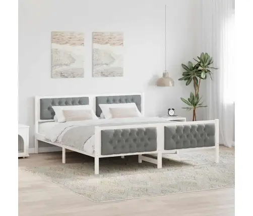 Voodi Raam Peaga Helehall 160 X 200 Cm Tahke Mänd