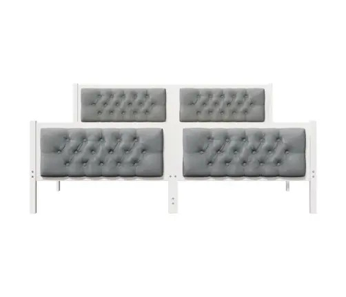 Voodi Raam Peaga Helehall 160 X 200 Cm Tahke Mänd