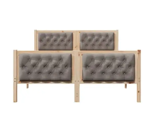 Gultas Rāmis Ar Galvas Klāju Pelēkbrūna 150 X 200 Cm Audums Vidaxl