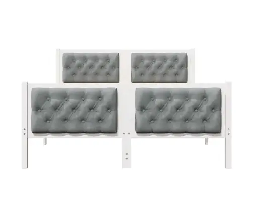 Gultas Rāmis Ar Galvas Klāju Gaiši Pelēks 150 X 200 Cm Audums Vidaxl