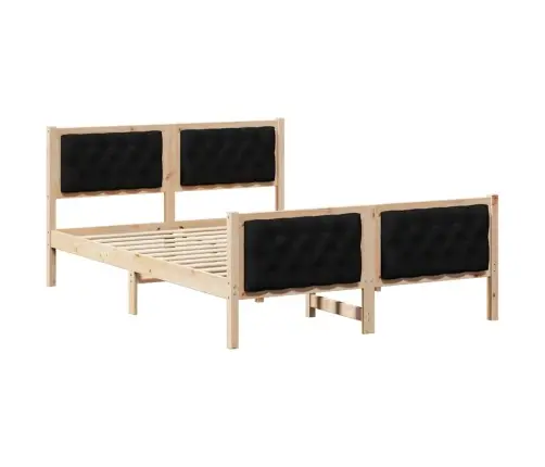 Lovos Rėmas Juoda 140 X 200 Cm Kietos Pušies Mediena