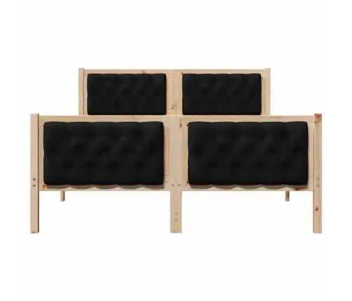 Lovos Rėmas Juoda 140 X 200 Cm Kietos Pušies Mediena