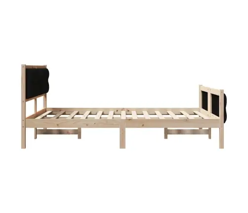 Lovos Rėmas Juoda 140 X 200 Cm Kietos Pušies Mediena