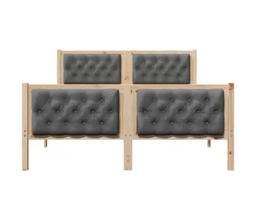 Gultas Rāmis Ar Galvas Klāju Tumši Pelēks 140 X 190 Cm Audums Vidaxl