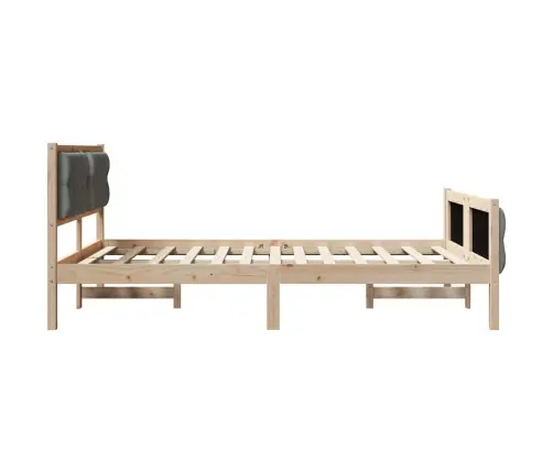 Gultas Rāmis Ar Galvas Klāju Tumši Pelēks 140 X 190 Cm Audums Vidaxl