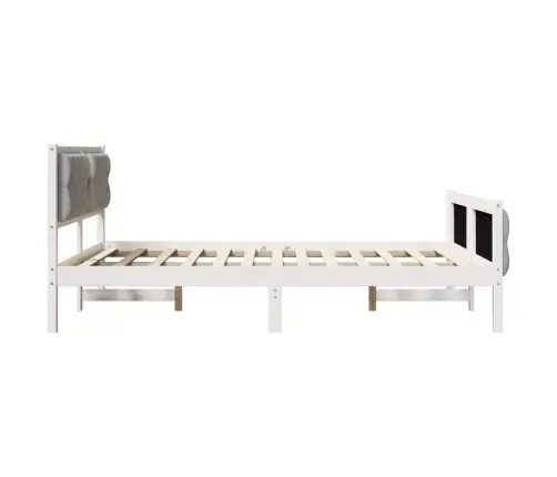 Gultas Rāmis Ar Galvas Klāju Gaiši Pelēks 140 X 190 Cm Audums Vidaxl