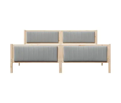 Gultas Rāmis Ar Galvas Klāju Brūna Un Gaiši Pelēka 200 X 200 Cm Vidaxl