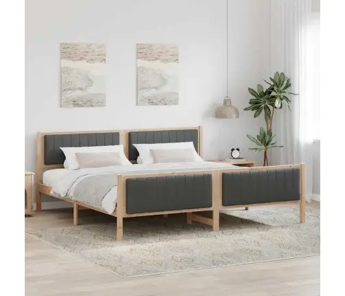 Beti Raam Peaga Pruun Ja Tumehall 200 X 200 Cm Männipuit