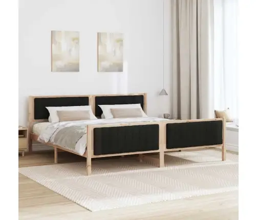 Lovos Rėmas Ruda Ir Juoda 200 X 200 Cm Pušies Masyvas