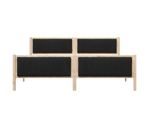 Lovos Rėmas Ruda Ir Juoda 200 X 200 Cm Pušies Masyvas