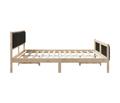 Lovos Rėmas Ruda Ir Juoda 200 X 200 Cm Pušies Masyvas