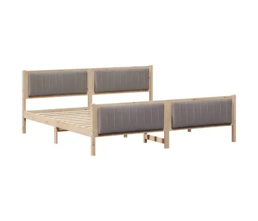 Gultas Rāmis Braun Un Taupe 200 X 200 Cm Priedes Masīvkoks Vidaxl