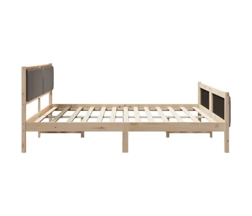 Gultas Rāmis Braun Un Taupe 200 X 200 Cm Priedes Masīvkoks Vidaxl