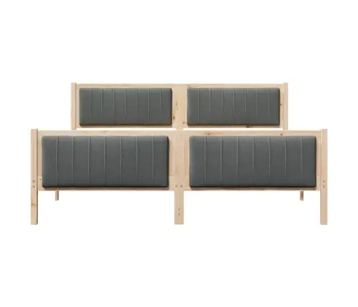 Gultas Rāmis Ar Galvas Klāju Brūns Un Tumši Pelēks 180 X 200 Cm Vidaxl