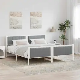 Gultas Rāmis Ar Galvas Klāju Balts Un Gaiši Pelēks 180 X 200 Cm Vidaxl Gultas Rāmis Ar Galvas Klāju Balts Un Gaiši Pelēks 180 X 200 Cm Vidaxl